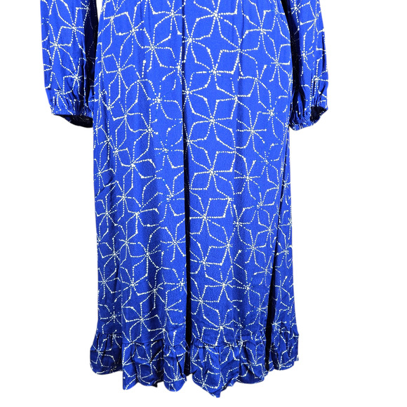Anthropologie Dress Women Large Aleah Stars Plenty Tracy Reese Faux Wrap Ruffles - Picture 9 of 10